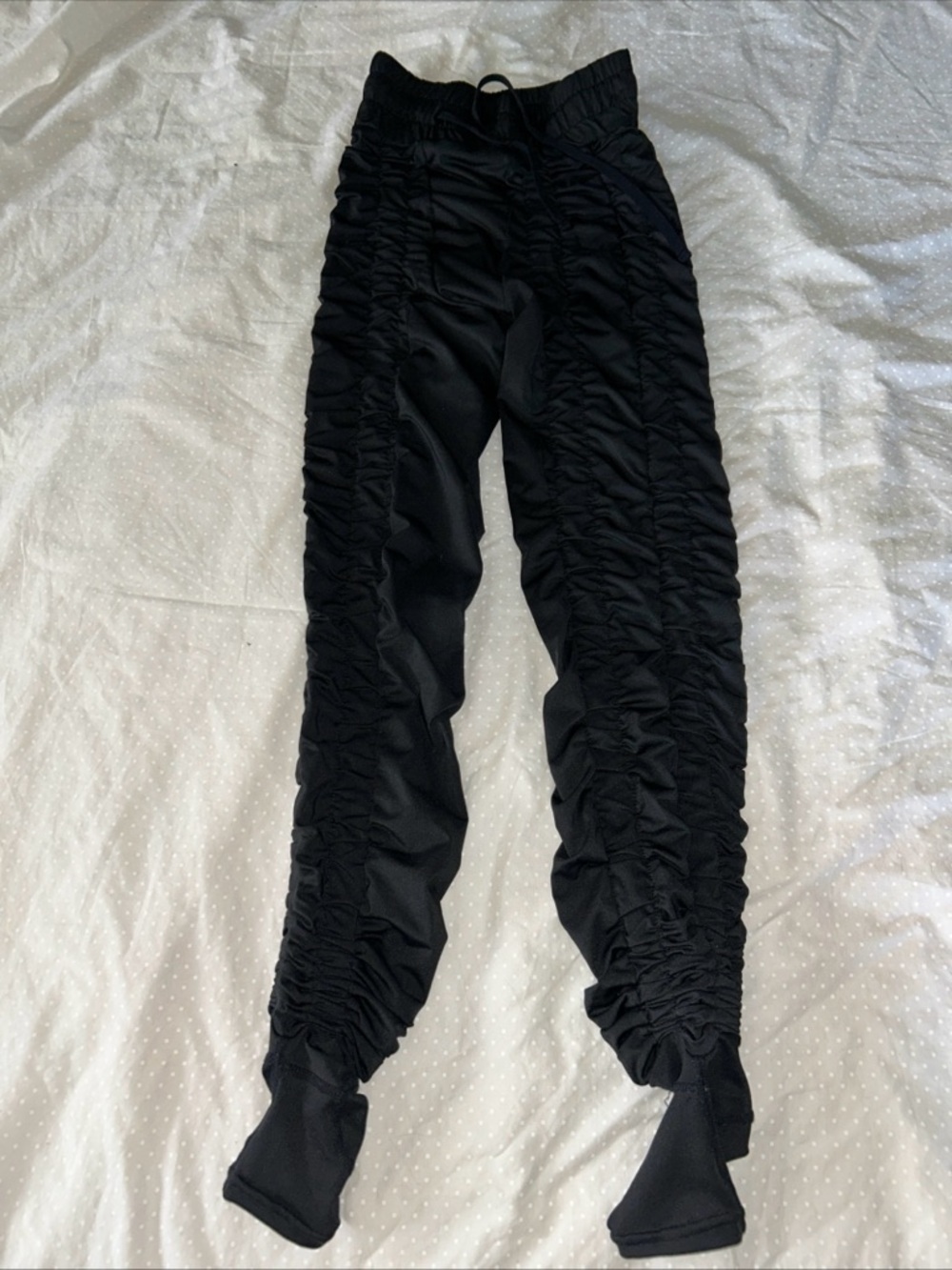 AGOGIE Women Resistance +20 Black Ruched Workout Leggings XS Activewear